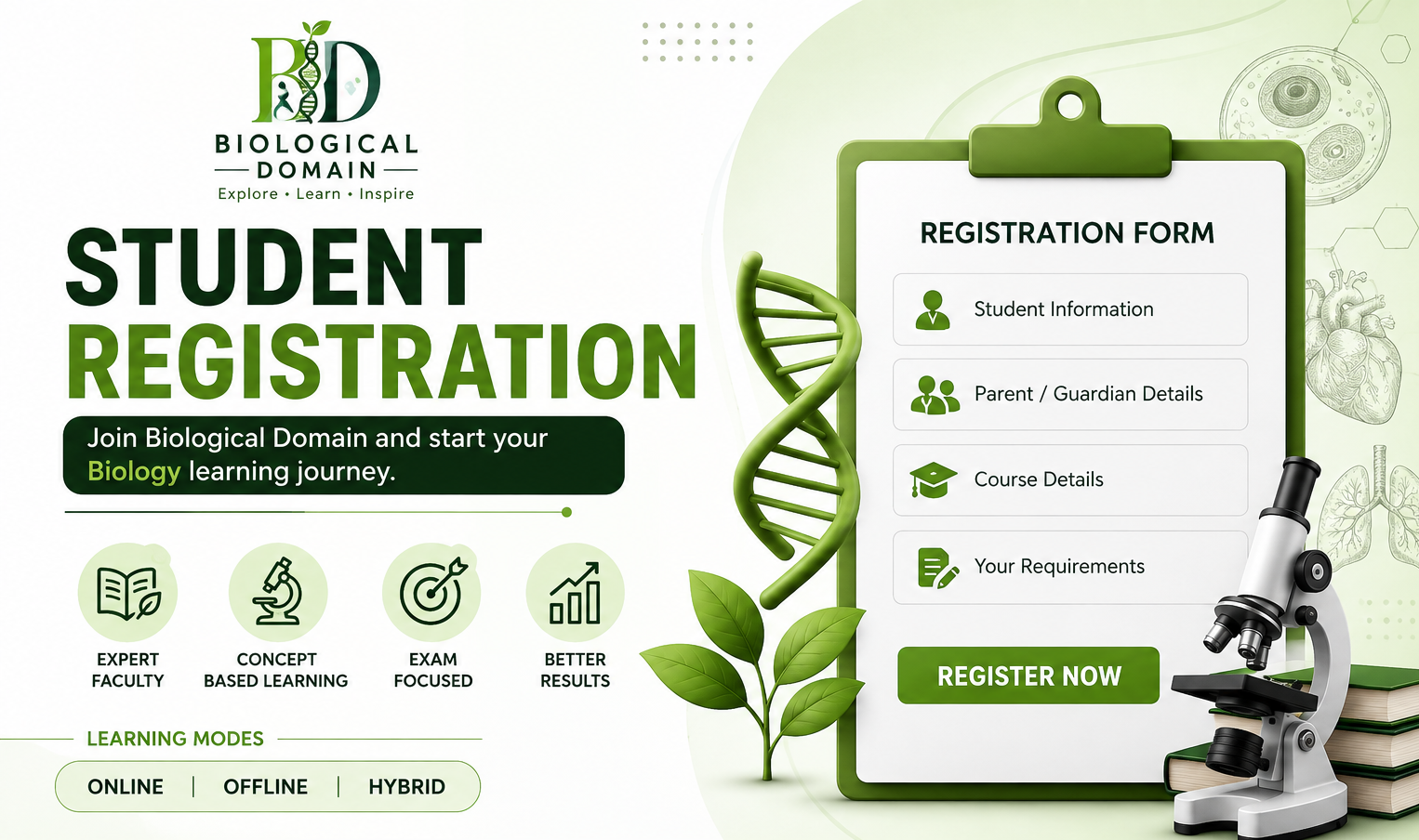 Biological domain registartion form